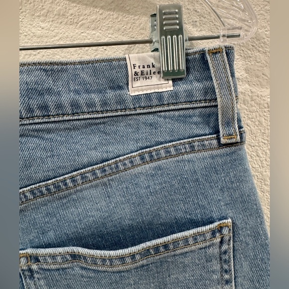 Frank & Eileen Monaghan Button Fly High Rise Raw Hem Straight Leg Mom Jeans 28 - Picture 10 of 15